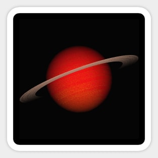 Saturn in red Sticker